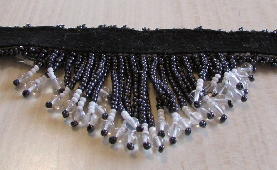 Metallic and White Seed Bead Handmade Choker + - image 4