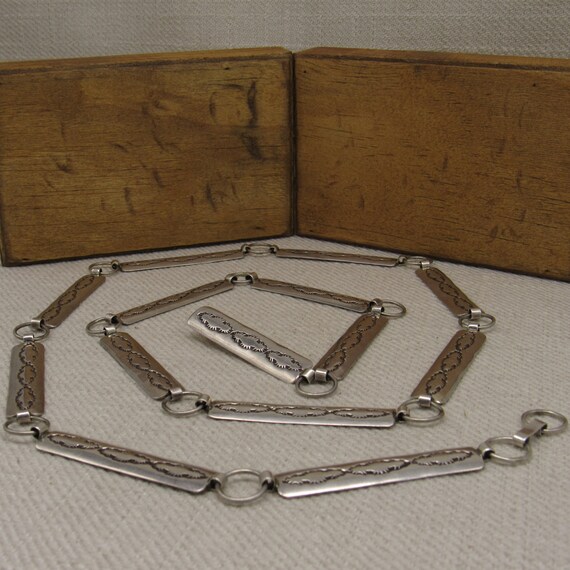 Sterling Silver 7/16" Wide Rectangular Concho Bel… - image 2