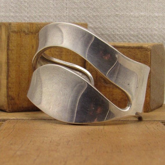 Bold Sterling Silver Cuff Bracelet from Mexico + Gem