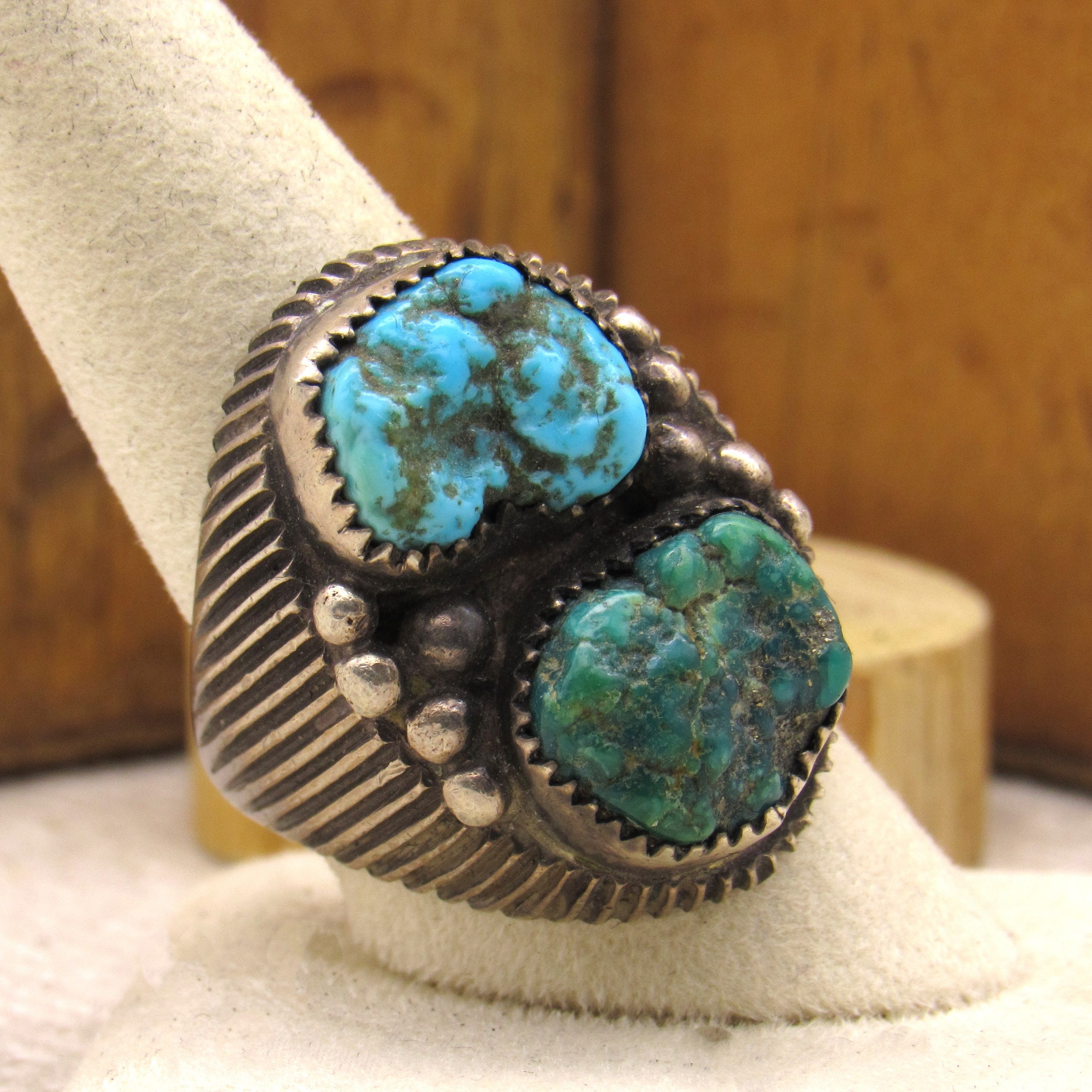 Heavy Sterling Silver and Turquoise Men's Ring Size 10 + - Etsy