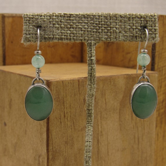 Aventurine and Sterling Silver Wire Dangle Earring