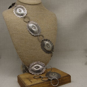 Navajo Suzie James Sterling Silver Concho Belt +
