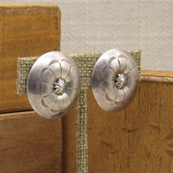 Sterling Silver Southwest Design Clip Earrings + - image 2