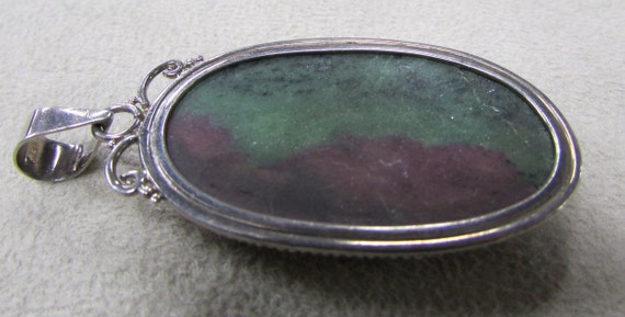 Sterling Silver Ruby Zoisite Pendant + - image 3