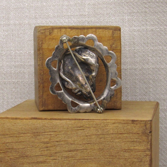 Sterling Silver Large Art Nouveau Pin + - image 4