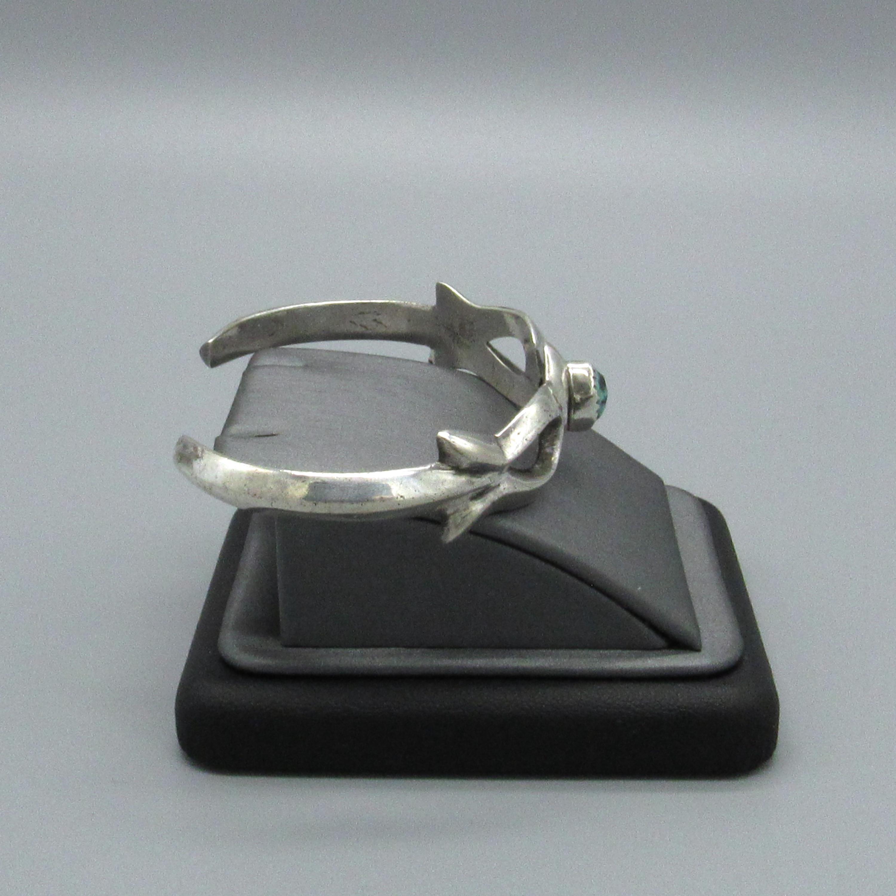 Nellie Tso Navajo Native American Sterling Silver Turquoise Cuff