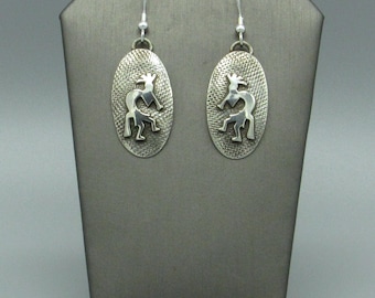 Vintage Sterling Silver Kokopelli Wire Earrings