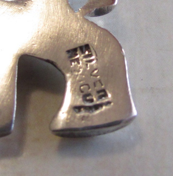 Sterling Silver and Elephant with Rider Pin with … - image 3