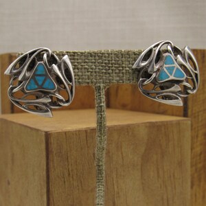 Sterling Silver and Turquoise Clip On Earrings +