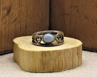 Sterling Silver and Opal Ring. Size 5 1/2 +