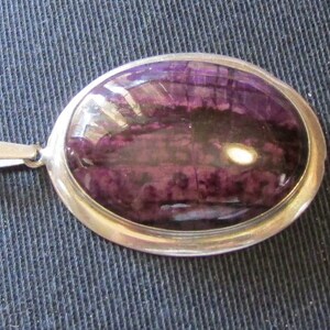 Sterling Silver Pendant with Purple Striated Stone image 3