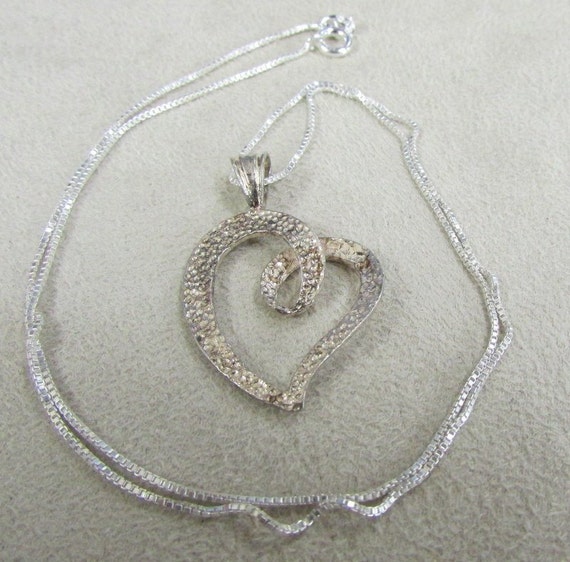 Sterling Silver Heart Necklace + - image 3