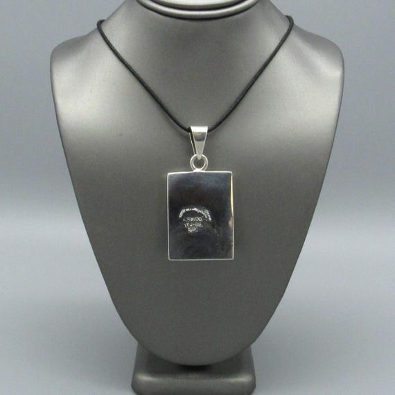 Large Sterling Silver and Block Turquoise Abstrac… - image 5