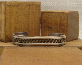 Navajo Sterling Silver and 12KGF Tahe Cuff Bracelet +