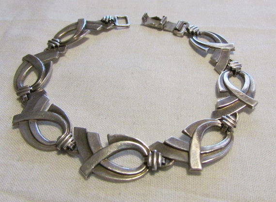 WRE Sterling Silver Link Bracelet + - image 1