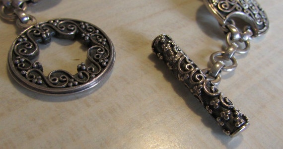 Sterling Silver Scroll Design with Quartz Stone L… - image 4