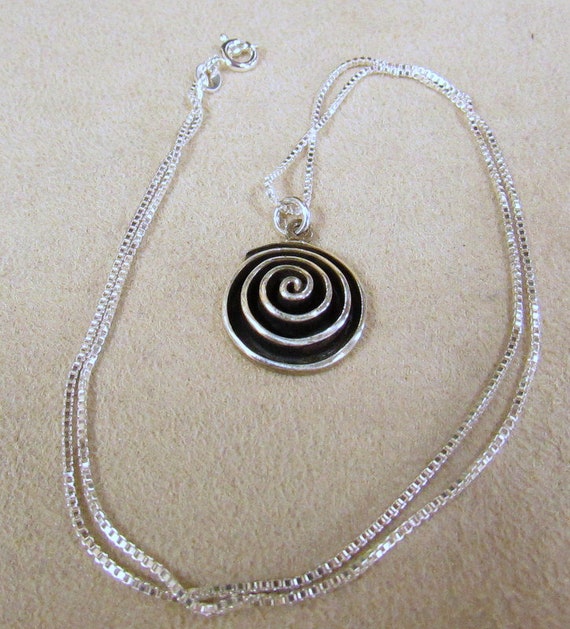 Sterling Silver Spiral Necklace +