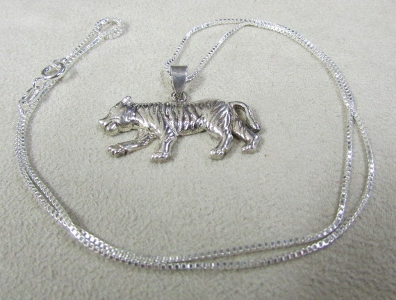 Sterling Silver Tiger Necklace + - image 2