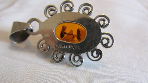 Sterling Silver and Amber Pendant + - image 2