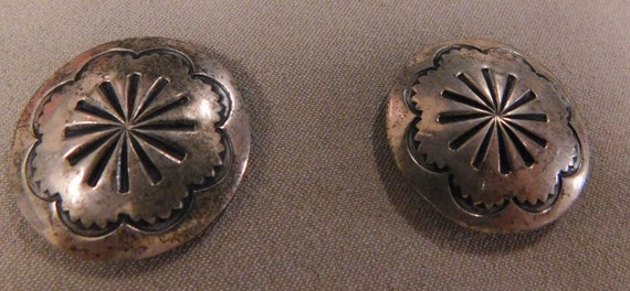 Two 1" Sterling Silver Button Covers + - image 1