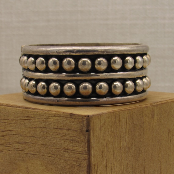 Hinged Sterling Silver Wide Bangle Bracelet +