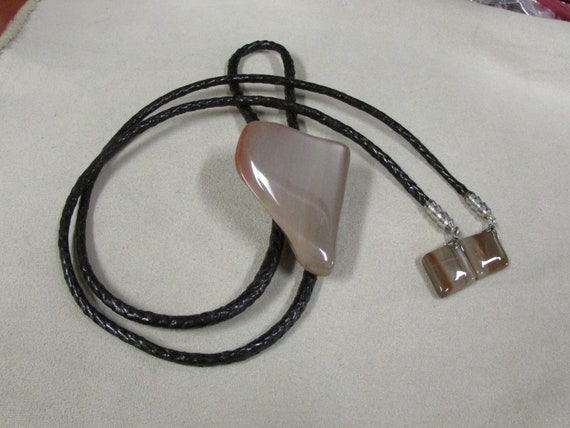 Agate Bolo Tie + - image 1