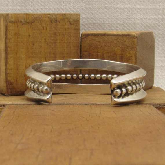 Heavy three Row Sterling Silver Cuff Bracelet + - image 4