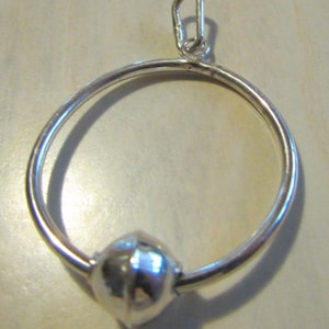 Sterling Silver Hoop and Bead Pendant image 2