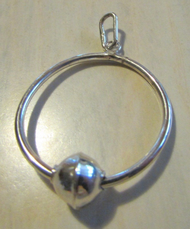 Sterling Silver Hoop and Bead Pendant image 2