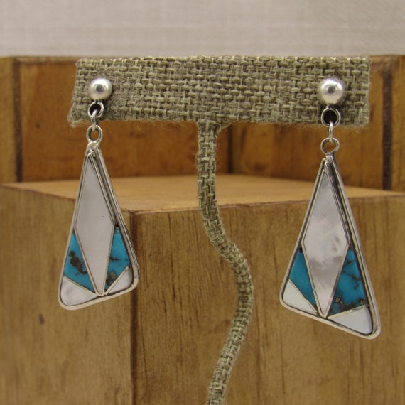 Sterling Silver, Mother of Pearl and Turquoise So… - image 3