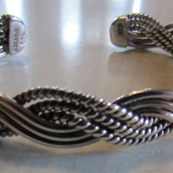 Sterling Silver Braided Cuff Bracelet from Mexico