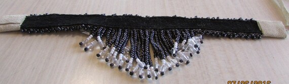 Metallic and White Seed Bead Handmade Choker + - image 3