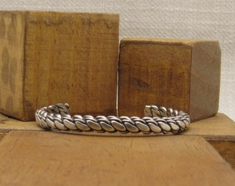 Twisted Sterling Silver Wire Cuff Bracelet +