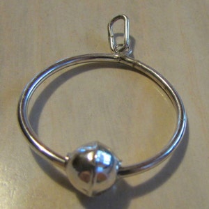 Sterling Silver Hoop and Bead Pendant image 1