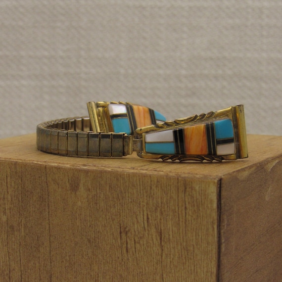 Navajo Inlay 12GF Ladies Watchband + - image 2