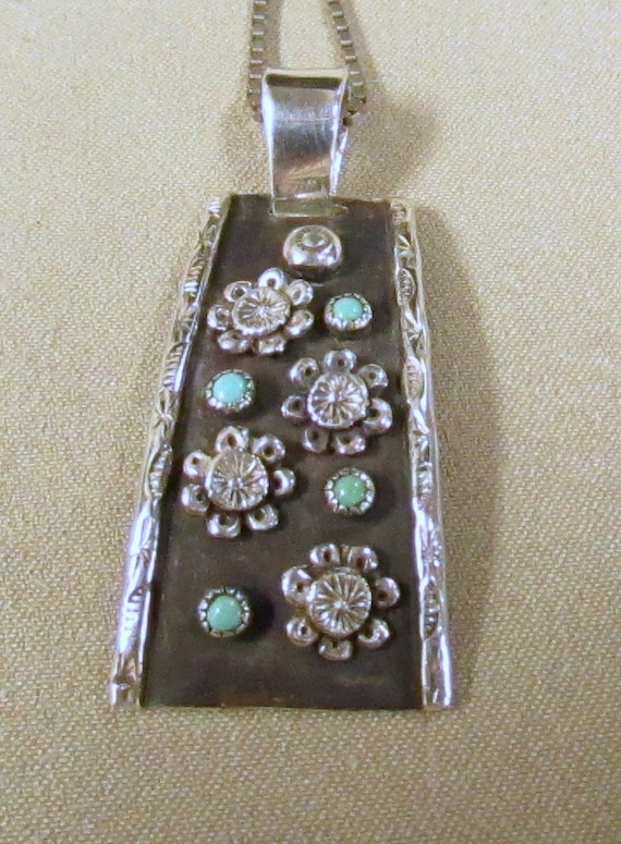 Sterling Silver and Turquoise Necklace + - image 2