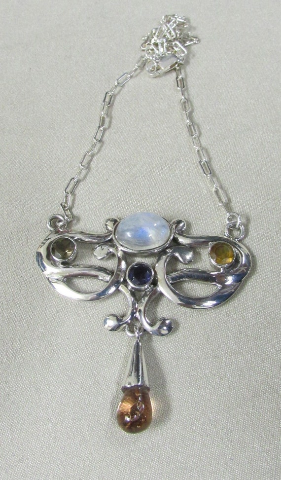 Sterling Silver Moonstone Necklace + - image 3