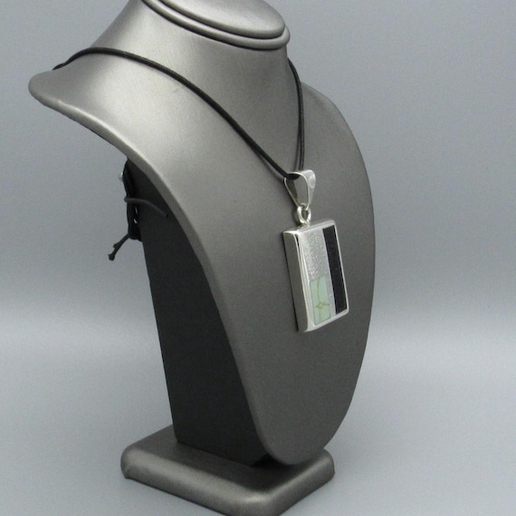 Large Sterling Silver and Block Turquoise Abstrac… - image 4