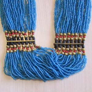 Blue Seed Bead Necklace image 3