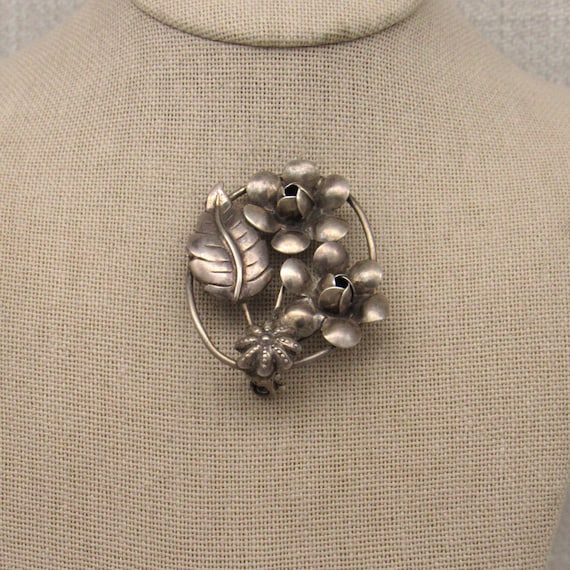 Sterling Silver Flower Pin by Lang + - image 1