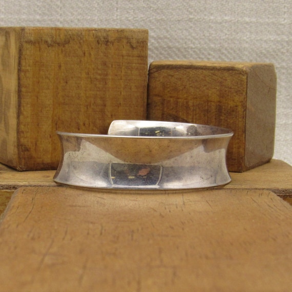 Sterling Silver Concave Cuff Bracelet + - image 2