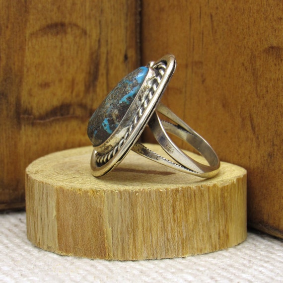 Turquoise and Sterling Silver Southwest Ladies Ri… - image 3