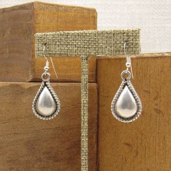 Teardrop Sterling Silver Dangle Wire Earrings + - image 3