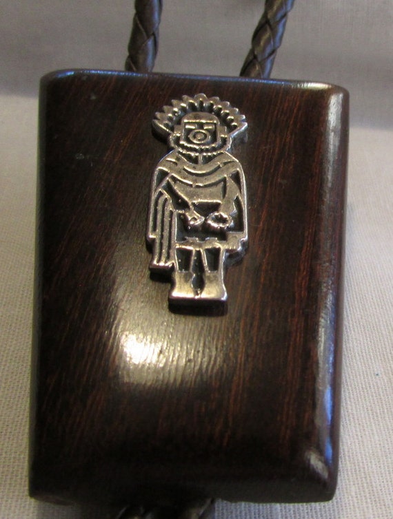 Wood and Early Morning Singer Kachina Bolo Tie + - image 4