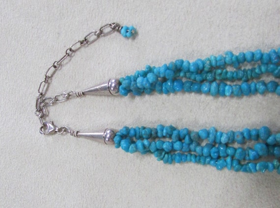 Small Turquoise Nugget Three Strand Nugget + - image 3