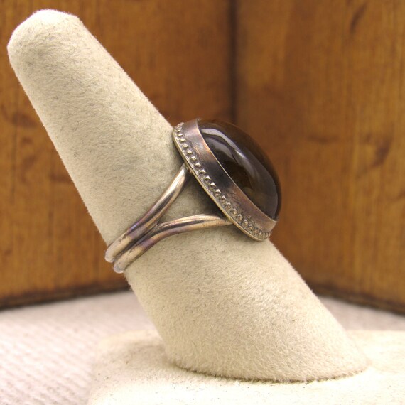 Sterling Silver and Tiger Eye Ring Size 8 1/4 + - image 5