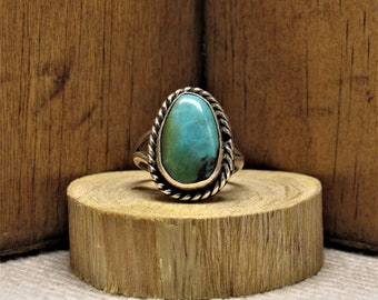 Sterling Silver and Turquoise Ring Size 4 3/4 +