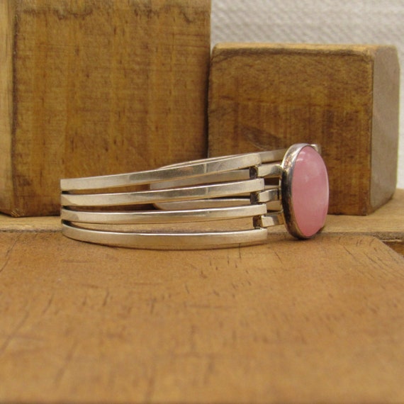 Rose Quartz and Sterling Silver Cuff Bracelet + - image 2