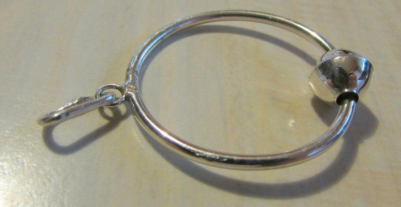 Sterling Silver Hoop and Bead Pendant image 3