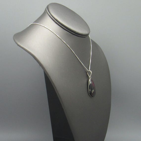 Sterling Silver Ruby Zoisite Pendant Necklace - image 4